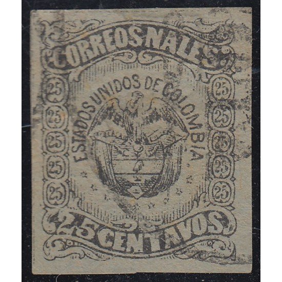 Colombia 53B 1870/79 Escudo Shield usado Colombia 53B 1870/79 Escudo Shield usado