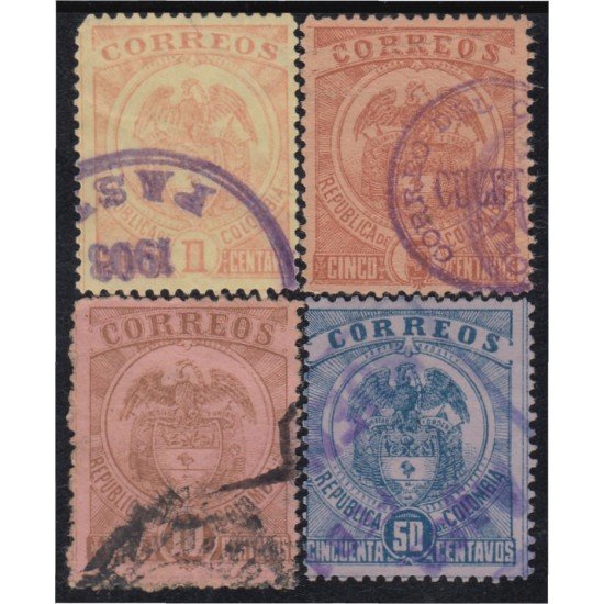 Colombia 114/17 1898/02 Escudos Shields usado Colombia 114/17 1898/02 Escudos Shields usado