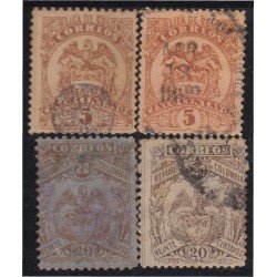 Colombia 109/12 1895 Escudos Shields usado Colombia 109/12 1895 Escudos Shields usado