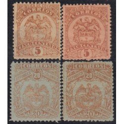 Colombia 109/12 1895 Escudos Shields MH Colombia 109/12 1895 Escudos Shields MH