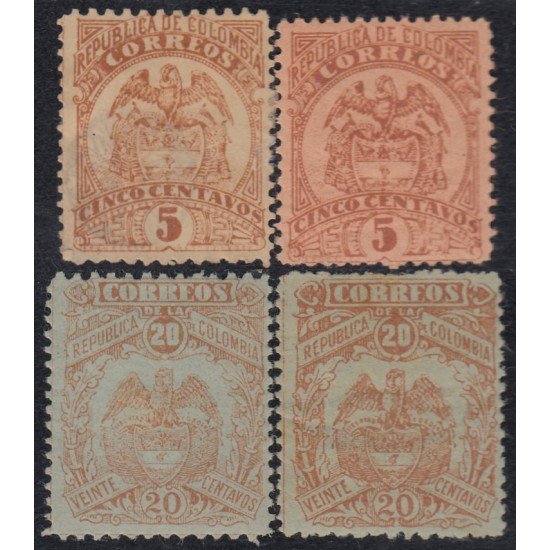 Colombia 109/12 1895 Escudos Shields MH