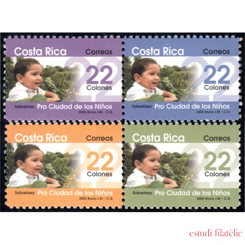 Costa Rica 718/21 2002 Navidad Sobre tasa en beneficio de la Ciudad de los Niños MNH