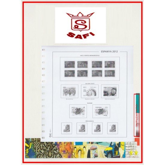 Safi Hojas España 2011 Ilustrado en blanco y negro con protector Safi Hojas España 2011 Ilustrado en blanco y negro con protector