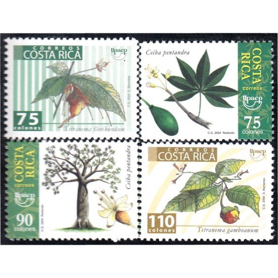 Costa Rica 748/51 2004 Serie América UPAEP Flora y Fauna Autóctona MNH
