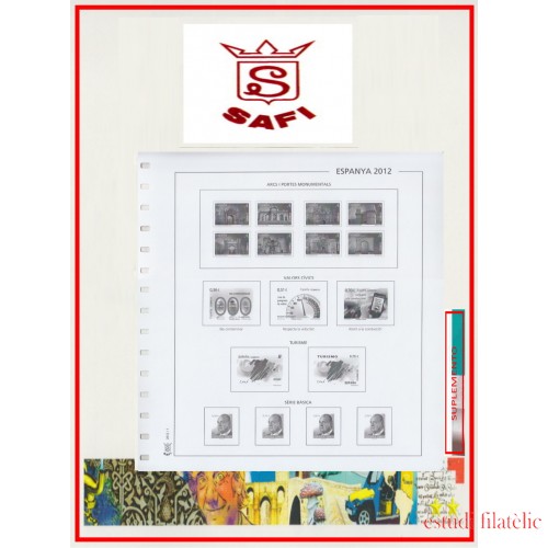 Safi Hojas España 2020 Ilustrado en blanco y negro con protector Catalán Safi Hojas España 2020 Ilustrado en blanco y negro con protector Catalán