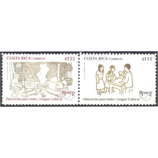 Costa Rica 829/30 2007 Serie América UPAEP. Educación para todos MNH