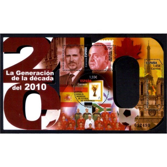 España Spain 5431 2020 Relevo en el trono español Incendio de la Catedral de Notre Dame de París y España Campeona Mundial de Fútbol 2010 MNH