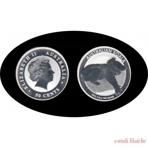 Australia  Koala 2012 1/2 onza   50 Cents Plata Ag 999 Silver 