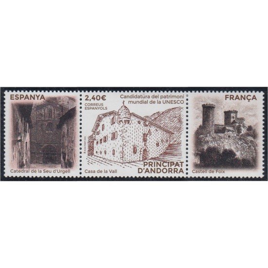 Andorra Española 505 2020 Casa de la Vall Catedral de la Seo de Urgell y Castillo de Foix MNH Andorra Española 505 2020 Casa de la Vall Catedral de la Seo de Urgell y Castillo de Foix MNH