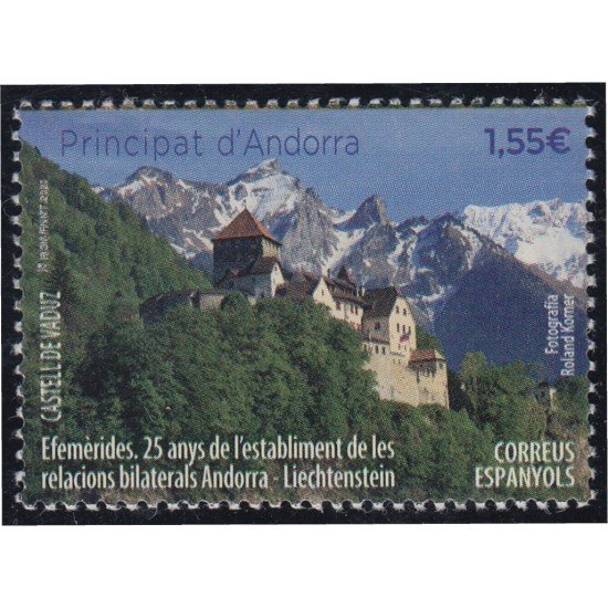 Andorra Española 502 2020 25 años del establecimiento de relaciones bilaterales Andorra Liechtenstein MNH Andorra Española 502 2020 25 años del establecimiento de relaciones bilaterales Andorra Liechtenstein MNH