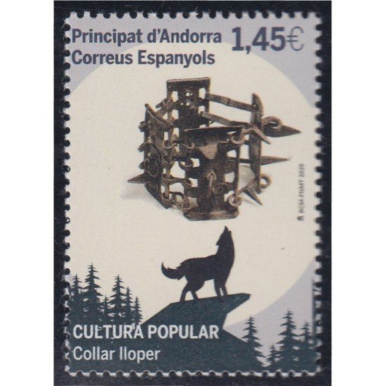 Andorra Española 495 2020 Cultura Popular Collar lloper MNH Andorra Española 495 2020 Cultura Popular Collar lloper MNH