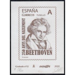 España Spain Grabado 12 Barnafil 2020 250 Años del nacimiento de Beethoven España Spain Grabado 12 Barnafil 2020 250 Años del nacimiento de Beethoven