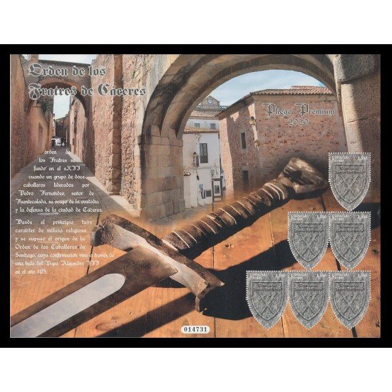 España Pliego Premium 98 2020 Orden de Fratres de Cáceres MNH España Pliego Premium 98 2020 Orden de Fratres de Cáceres MNH