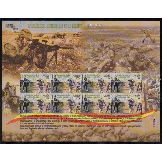 España Pliego Premium 97 2020 Efemérides Centenario de la Legión MNH España Pliego Premium 97 2020 Efemérides Centenario de la Legión MNH