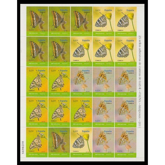 España Spain Minipliego 89c 2011 Mariposas Butterflies España Spain Minipliego 89c 2011 Mariposas Butterflies