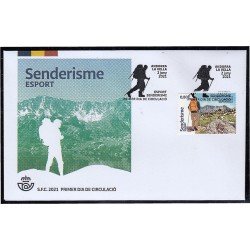 Andorra Española 514 2021 Deportes Senderismo SPD Sobre Primer día Andorra Española 514 2021 Deportes Senderismo SPD Sobre Primer día