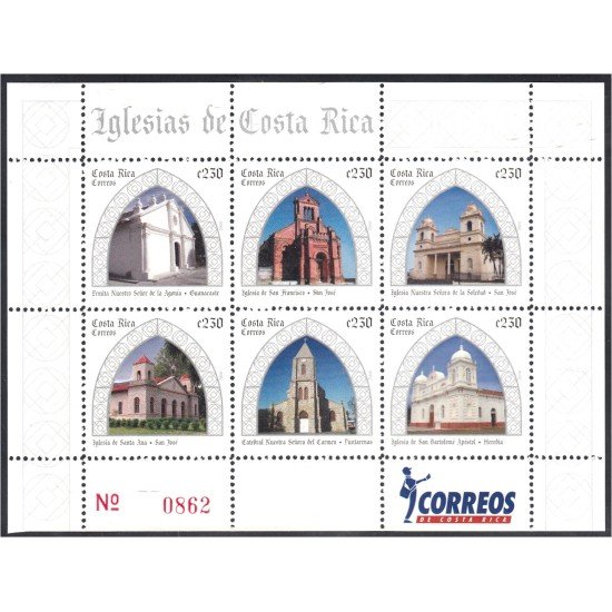 Costa Rica 857/62 2008 Edificios Religiosos MNH