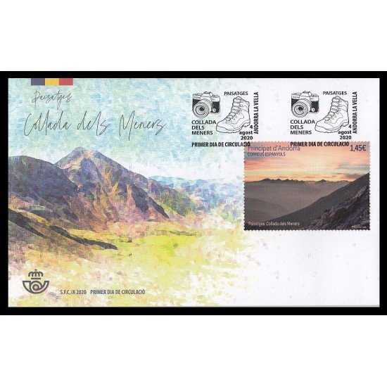 Andorra Española 501 2020 Collada dels Meners SPD Sobre Primer día Andorra Española 501 2020 Collada dels Meners SPD Sobre Primer día