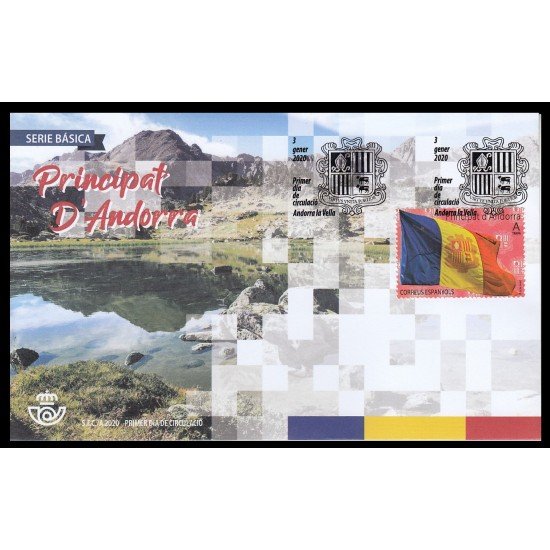 Andorra Española 492 2020 Escudo de Andorra SPD Sobre Primer día Andorra Española 492 2020 Escudo de Andorra SPD Sobre Primer día