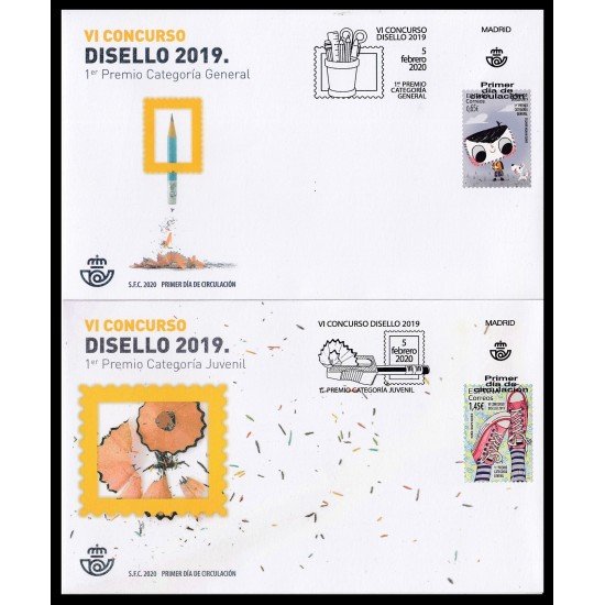 España Spain 5380/81 2020 V Concurso Disello SPD Sobre Primer Día España Spain 5380/81 2020 V Concurso Disello SPD Sobre Primer Día