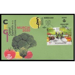 España Spain 5379 2020 Capital de la gastronomía española Murcia SPD Sobre Primer Día España Spain 5379 2020 Capital de la gastronomía española Murcia SPD Sobre Primer Día