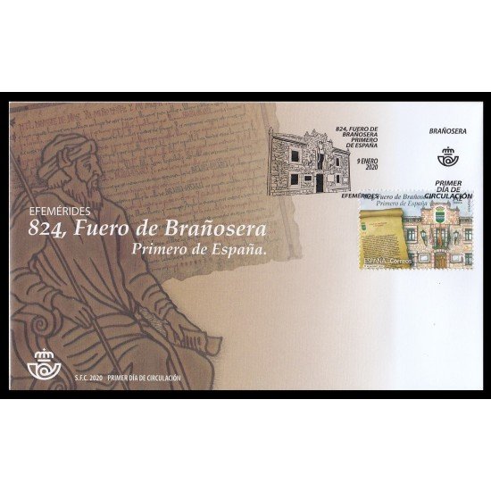 España Spain 5377 2020 Fuero de Brañosera SPD Sobre Primer Día España Spain 5377 2020 Fuero de Brañosera SPD Sobre Primer Día