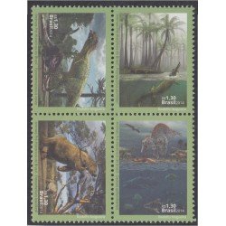 Brasil Brazil 3361/64 2014 Animales prehistóricos de Brasil MNH Brasil Brazil 3361/64 2014 Animales prehistóricos de Brasil MNH