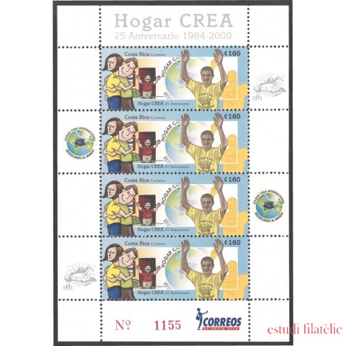 Costa Rica 883 2009 Minipliego Hogar CREA 25 Años MNH