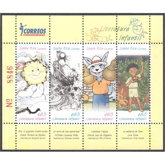 Costa Rica 885/88 2009 Literatura para niños MNH Costa Rica 885/88 2009 Literatura para niños MNH