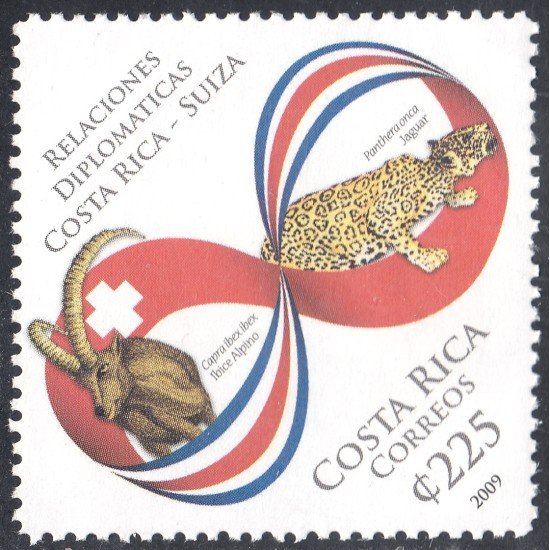 Costa Rica 896 2009 Relaciones diplomáticas Costa Rica Suiza MNH Costa Rica 896 2009 Relaciones diplomáticas Costa Rica Suiza MNH