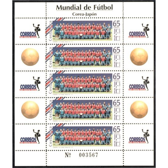 Costa Rica 703 2002 Minipliego Copa del mundo de Fútbol 2002 MNH Costa Rica 703 2002 Minipliego Copa del mundo de Fútbol 2002 MNH