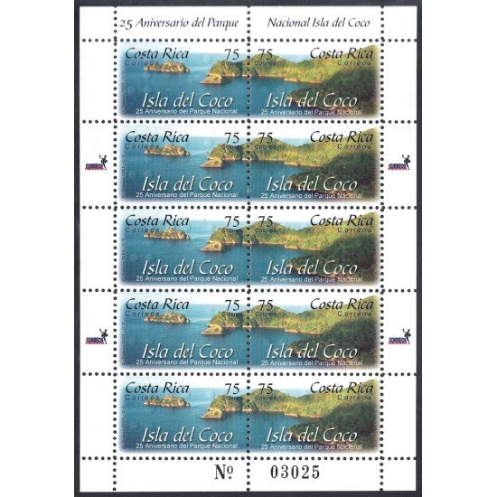 Costa Rica 724a/25a 2003 Minipliego 25 Años del Parque Nacional de la Isla de Coco MNH