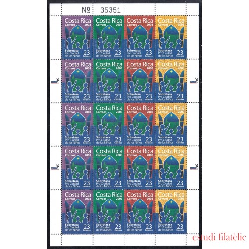 Costa Rica 742a/45a 2003 Minipliego Navidad Sobre tasa en beneficio de la Ciudad de los Niños MNH