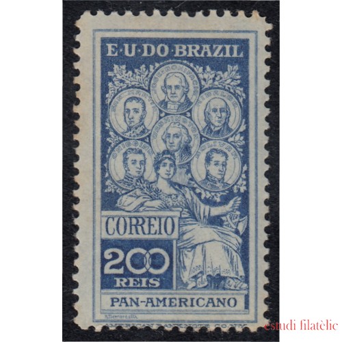 Brasil Brazil 144 1909 4º Congreso Panamericano Efigies de San Martín Andrada Hidalgo Washington O´Higgins y Bolívar MH