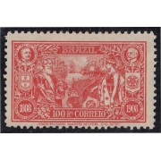 Brasil Brazil 143 1908 Centenario de la apertura de puertos al comercio exterior El rey Carlos I de Portugal y A. Penna en los medallones superiores MH Brasil Brazil 143 1908 Centenario de la apertura de puertos al comercio exterior El rey Carlos I de Portugal y A. Penna en los medallones superiores MH