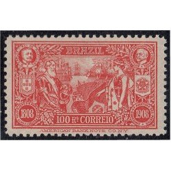 Brasil Brazil 143 1908 Centenario de la apertura de puertos al comercio exterior El rey Carlos I de Portugal y A. Penna en los medallones superiores MNH Brasil Brazil 143 1908 Centenario de la apertura de puertos al comercio exterior El rey Carlos I de Portugal y A. Penna en los medallones superiores MNH