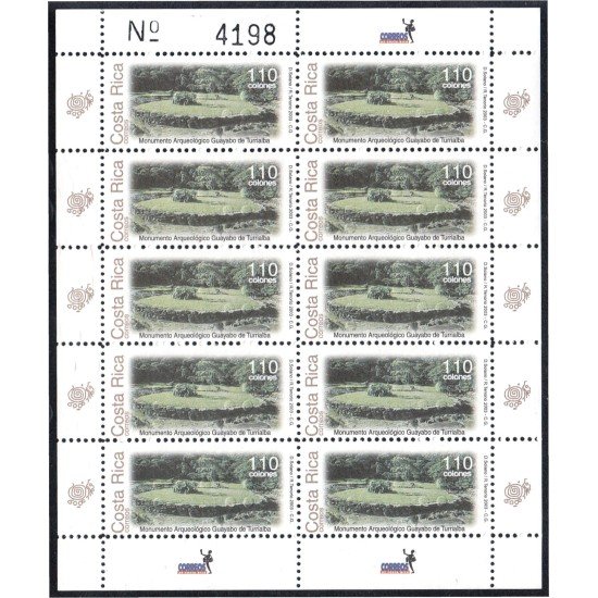 Costa Rica 747a 2003 Minipliego Arqueología. Monumento Guayabo de Turrialba MNH