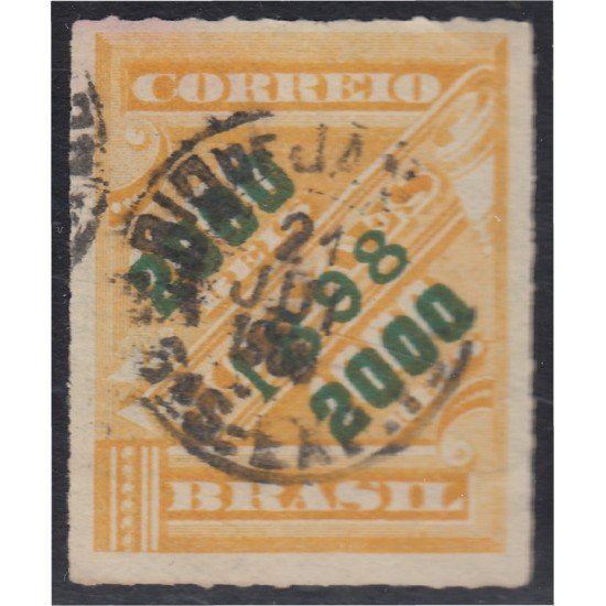 Brasil Brazil 99 1898 Sello de periódico de 1889 sobreimpreso usado Brasil Brazil 99 1898 Sello de periódico de 1889 sobreimpreso usado