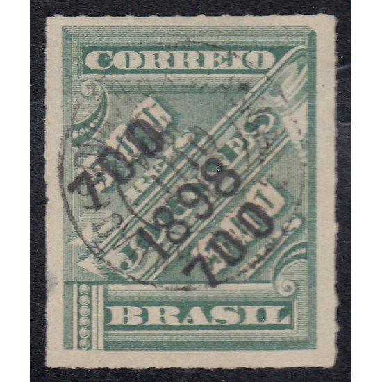 Brasil Brazil 96 1898 Sello de periódico de 1889 sobreimpreso usado Brasil Brazil 96 1898 Sello de periódico de 1889 sobreimpreso usado