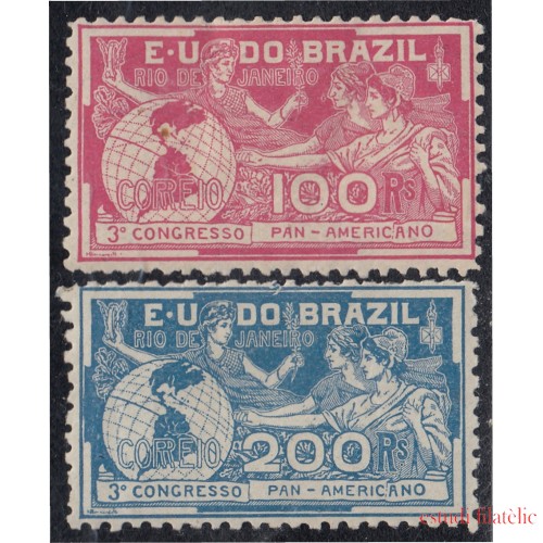 Brasil Brazil 126/27 1906 3º Congreso Panamericano en Río de Janeiro MH