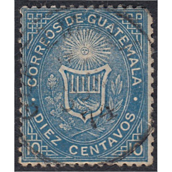 Guatemala 3 1871 Escudos Shields usado Guatemala 3 1871 Escudos Shields usado