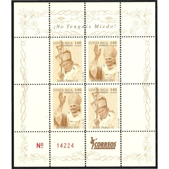 Costa Rica 771a/72a 2005 A la memoria de SS Juan Pablo II MNH