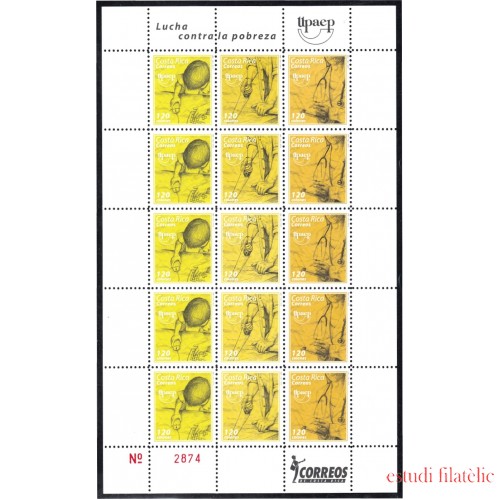 Costa Rica 776a/78a 2005 Minipliego Serie América UPAEP Lucha contra la pobreza MNH