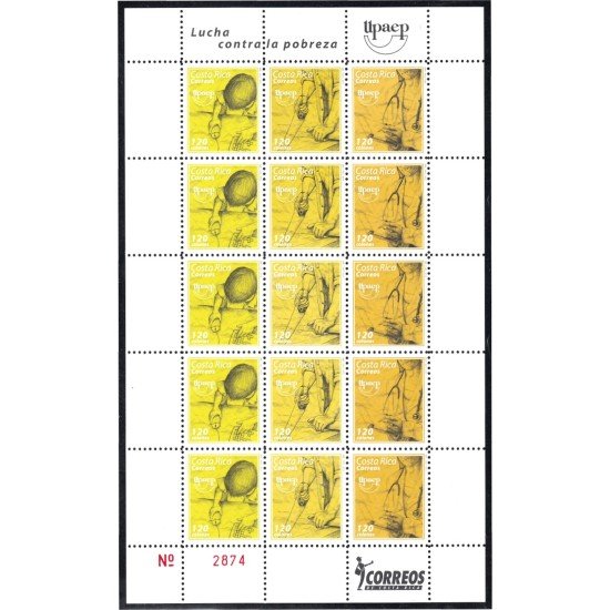 Costa Rica 776a/78a 2005 Minipliego Serie América UPAEP Lucha contra la pobreza MNH