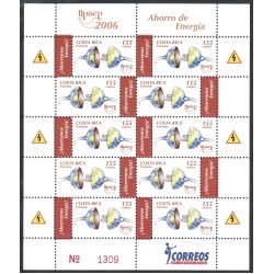 Costa Rica 791a 2006 Minipliego Serie América UPAEP. Ahorro de Energía MNH