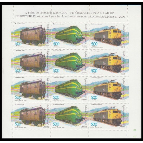 Guinea Ecuatorial 271/73 2000 Ferrocarriles MNH