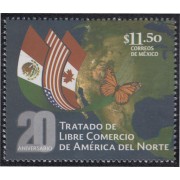 México 2886 2014 20 Años del Tratado de libre comercio  de América del NorteMNH
