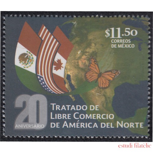 México 2886 2014 20 Años del Tratado de libre comercio  de América del NorteMNH