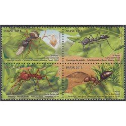 Brasil Brazil 3283/86 2013 Fauna Insectos Hormigas MNH Brasil Brazil 3283/86 2013 Fauna Insectos Hormigas MNH