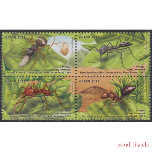 Brasil Brazil 3283/86 2013 Fauna Insectos Hormigas  MNH